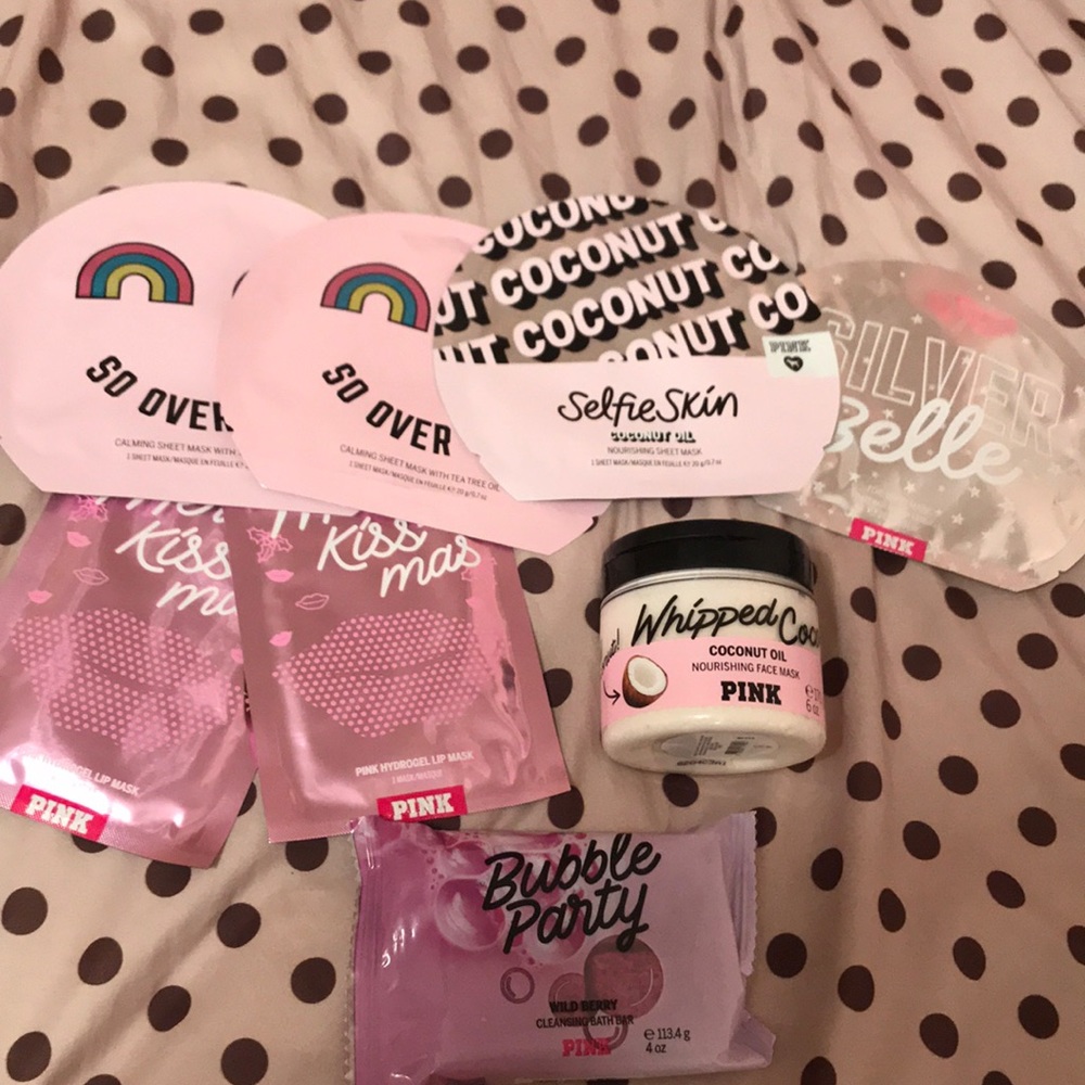 various PINK facial products